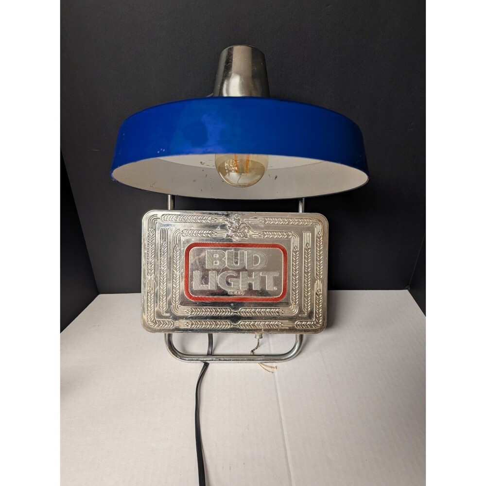 Vintage Bud Light Register Wall Sign with Lamp Mancave-Budweiser Anheuser Busch